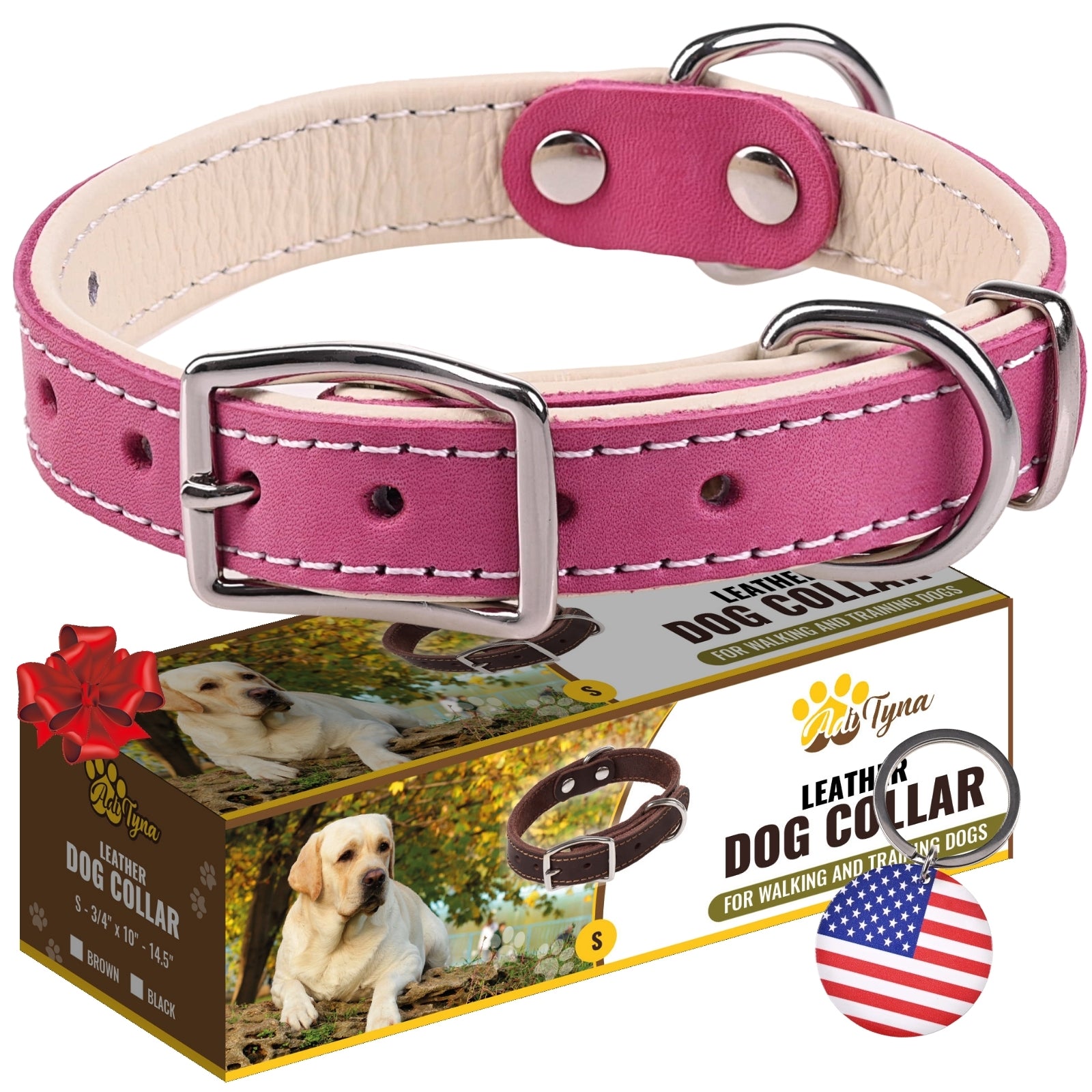 girl dog collar cute girl collars ADITYNA Padded Leather Dog Collar – Girl Dog Collars – Pink Dog