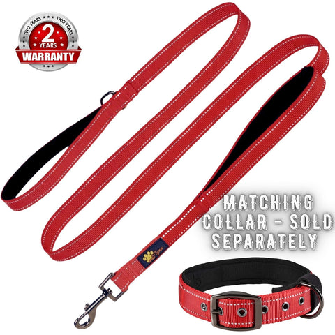 Adityna - Comfortable Dog Leash for Small, Medium, Large Dog Breeds - Double Handle Padded with Ultra Soft Neoprene
