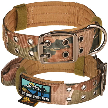 Dog Collar for All Dog Breeds - Heavy Duty, Reflective, Soft Padded Dog Collar (M, Camo)