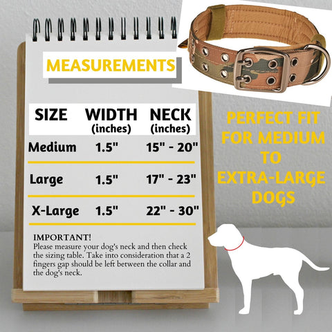 Dog Collar for All Dog Breeds - Heavy Duty, Reflective, Soft Padded Dog Collar (XL, Camo)