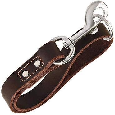 ADITYNA Short Dog Leash 15" Length x 1" Wide - Traffic Leather Dog Leash for Large and Extra-Large Dogs