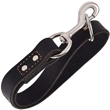 ADITYNA Short Dog Leash 15" Length x 1" Wide - Traffic Leather Dog Leash for Large and Extra-Large Dogs