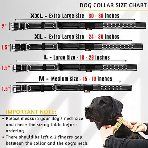ADITYNA - 2 inch Wide Dog Collar with Handle for XXL Dogs - Big Dog Collars for Giant Breeds Such as Mastiffs, Newfoundlands, and Saint-Bernards