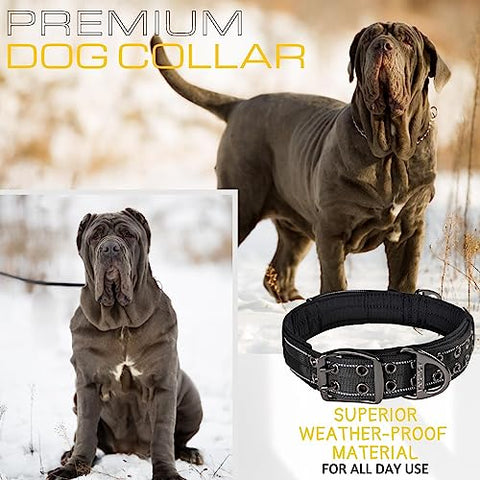 ADITYNA - 2 inch Wide Dog Collar with Handle for XXL Dogs - Big Dog Collars for Giant Breeds Such as Mastiffs, Newfoundlands, and Saint-Bernards