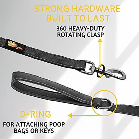 Heavy Duty Dog Leash for Large Dogs - Bungee Dog Leash 6 Foot Extendable up to 7-½ ft - Tactical Dog Leash with Traffic Handle