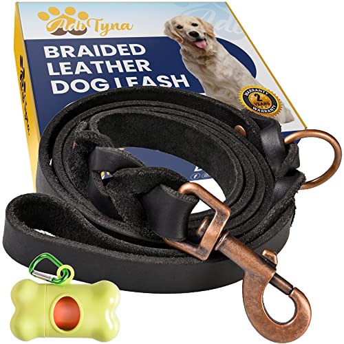 Heavy Duty Training Leather Dog Leash for Large and Extra-Large Dogs - –  Adityna