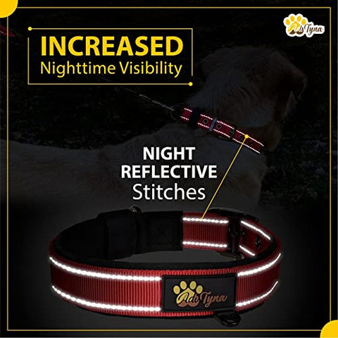 Adityna - Dog Collar for Small Dogs - Pink Dog Collars for Puppy Girls - Reflective Threads and Soft Padding