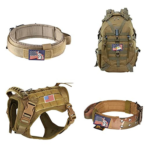 3 Pack Patches of US American Flag for Tactical Dog Harness, Vest and Collar - Size 2.3 x 1.2 Inches