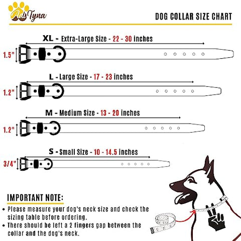 ADITYNA Heavy Duty Leather Dog Collar - Soft and Strong Red Dog Collar for Medium Dogs (Medium: Fit 13" - 20" Neck, Red)