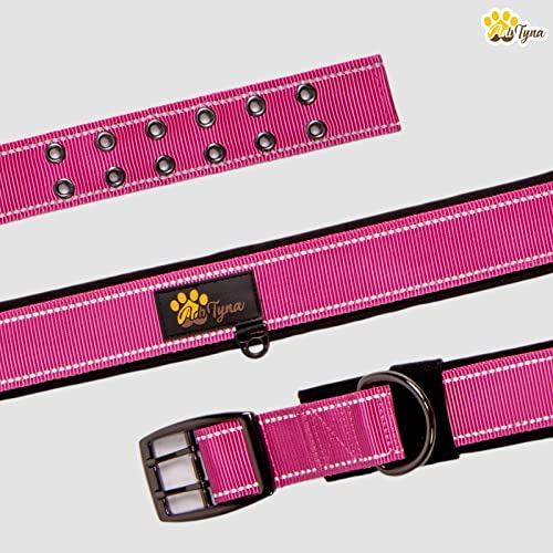 Big Pink Dog Collar for Extra Large Girl Dogs - Tactical Dog Collar wi –  Adityna
