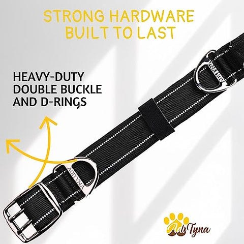 ADITYNA - 2 inch Wide Dog Collar with Handle for XXL Dogs - Big Dog Collars for Giant Breeds Such as Mastiffs, Newfoundlands, and Saint-Bernards