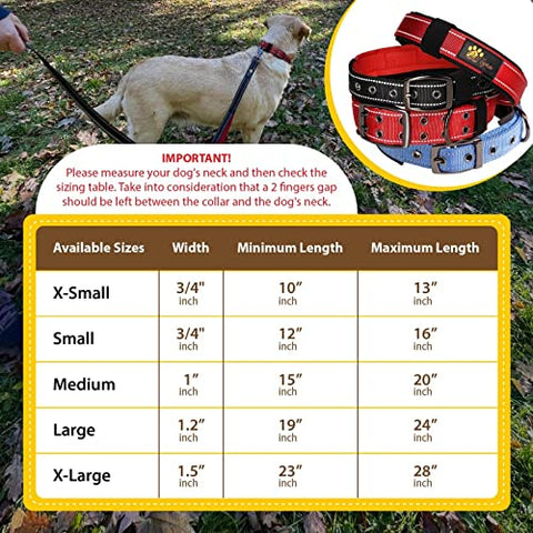 Adityna - Dog Collar for Extra Large Male Dogs - Heavy Duty Blue Dog Collars for Big Boy Dogs