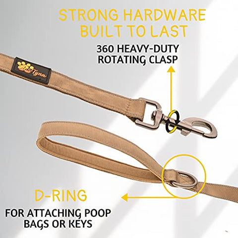 Heavy Duty Dog Leash for Large Dogs - Bungee Dog Leash 6 Foot Extendable up to 7-½ ft - Tactical Dog Leash with Traffic Handle