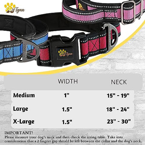 ADITYNA - XL Dog Collar with Handle - Blue Dog Collar for Extra-Large Dogs - Ultra Comfortable Soft Neoprene Padded