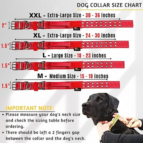 ADITYNA - 2 inch Wide Dog Collar with Handle for XXL Dogs - Big Dog Collars for Giant Breeds Such as Mastiffs, Newfoundlands, and Saint-Bernards