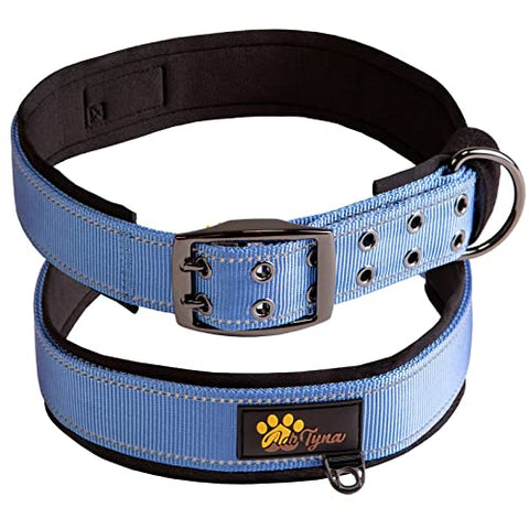 Adityna - Dog Collar for Extra Large Male Dogs - Heavy Duty Blue Dog Collars for Big Boy Dogs
