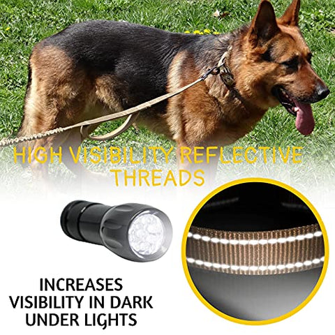 Heavy Duty Dog Leash for Large Dogs - Bungee Dog Leash 6 Foot Extendable up to 7-½ ft - Tactical Dog Leash with Traffic Handle