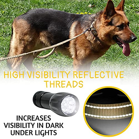 Heavy Duty Dog Leash for Large Dogs - Bungee Dog Leash 6 Foot Extendable up to 7-½ ft - Tactical Dog Leash with Traffic Handle