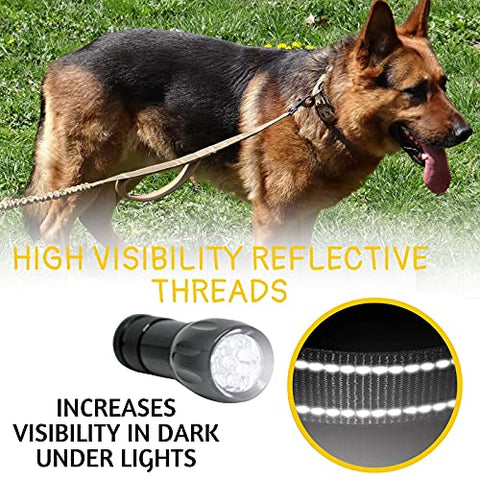 Heavy Duty Dog Leash for Large Dogs - Bungee Dog Leash 6 Foot Extendable up to 7-½ ft - Tactical Dog Leash with Traffic Handle