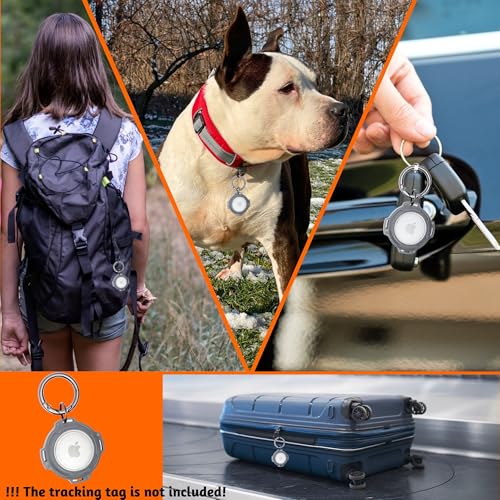 2-inch Adjustable Dog Collar with AirTag Holder for Medium and Large Dogs – Reflective, Heavy-Duty Metal Buckle, Comfortable Mesh Lining, Includes US Flag Patch