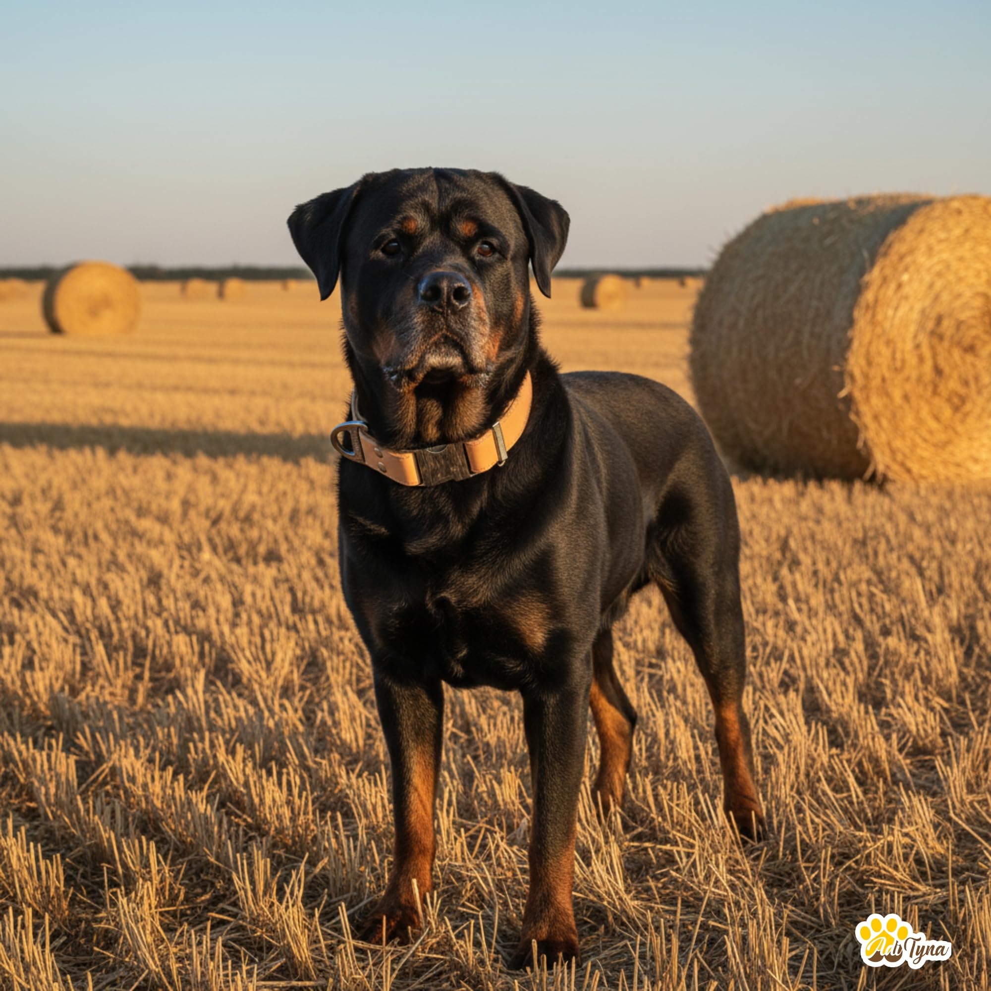 ADITYNA - Leather Dog Collar with Metal Buckle - Heavy-Duty, Adjustable for Large & Extra Large Dogs - Walking & Training (CamelBrown, Fits 19-30" Necks)