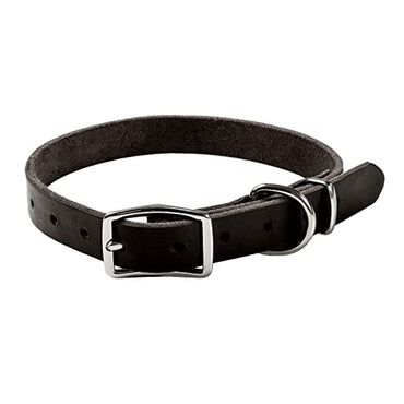 ADITYNA Premium Leather Dog Collar for Small Dogs and Puppies - Classic Style, Soft and Strong, 100% Genuine Leather, (Small, Black)