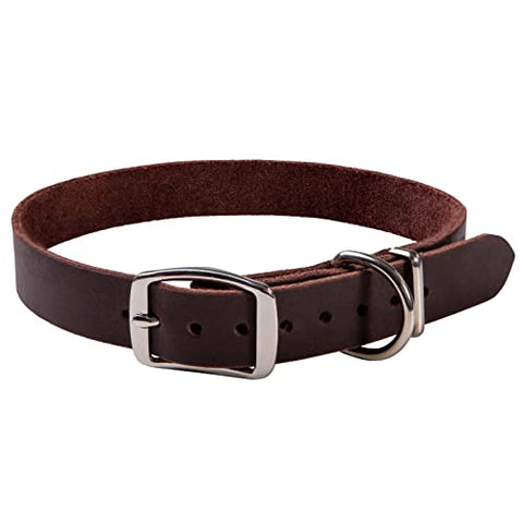 ADITYNA Premium Leather Dog Collar for Extra-Large Dogs - Classic Style, Soft and Strong, 100% Genuine Leather, (Extra-Large, Brown)