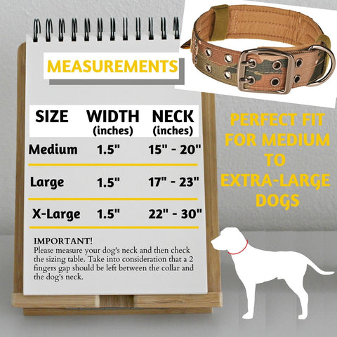 Dog Collar for All Dog Breeds - Heavy Duty, Reflective, Soft Padded Dog Collar (L, Camo)