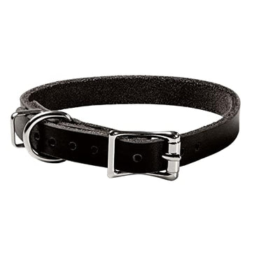 ADITYNA Premium Leather Dog Collar for Extra-Small Dogs - Classic Style, Soft and Strong, 100% Genuine Leather, (Extra-Small, Black)