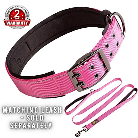 Adityna - Dog Collar for Extra Large Female Dogs - Heavy Duty Pink Dog Collars for Big Girl Dogs
