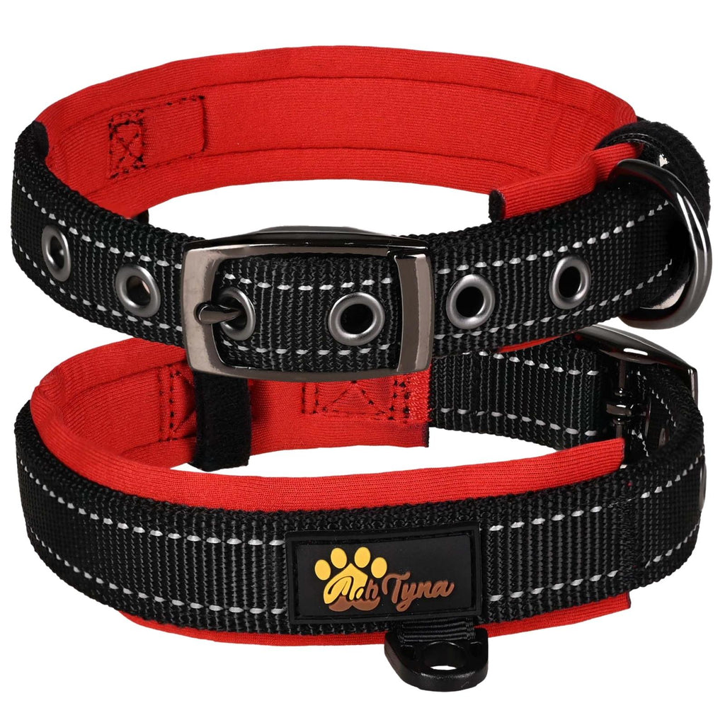 Dog Collar for Small Dogs - Black Dog Collar for Puppy Girls and Boys - Reflective Threads and Soft Padding